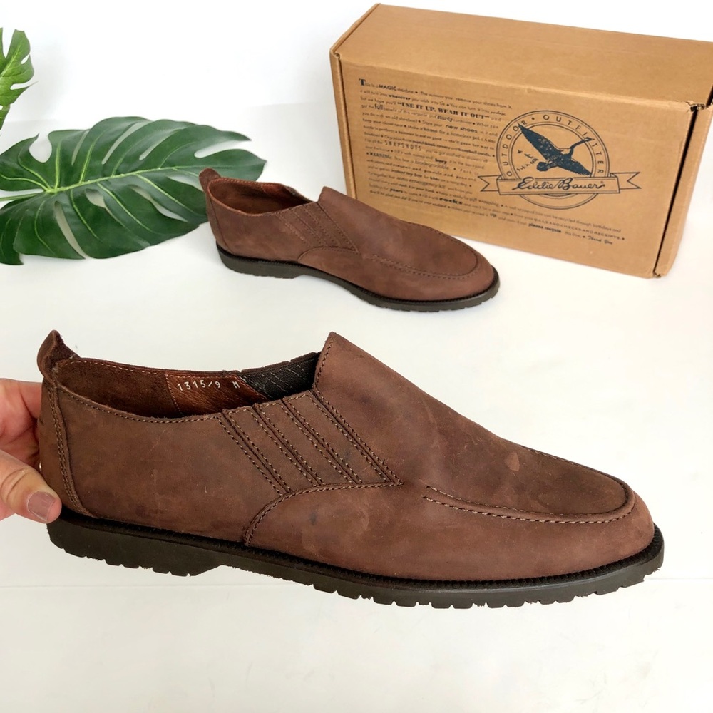 Eddie Bauer Cheyenne Leather Loafer Shoes Brown 9
